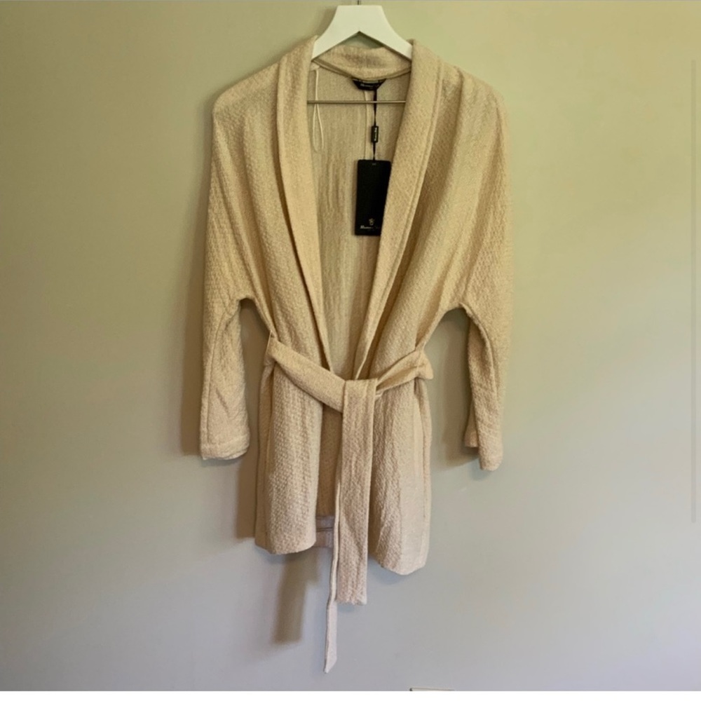 Massimo Dutti Linen Belted Cardigan Small